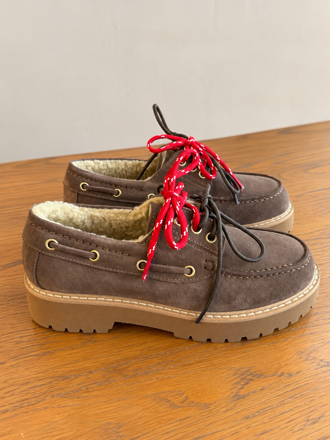 Chaussure bateau fourée