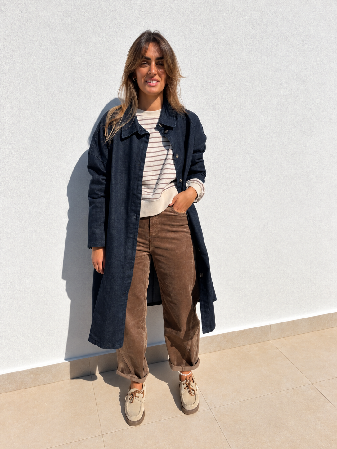 Pantalon barrel velour « Celia »