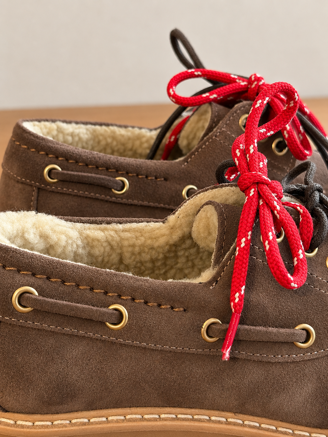 Chaussure bateau fourée