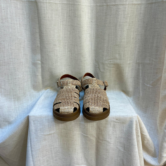 Sandale cuir raphia "Solange"